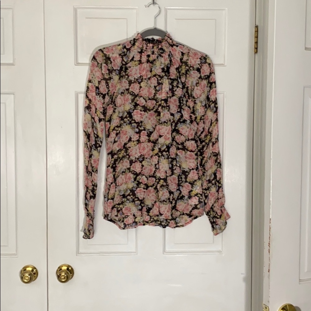 Reformation Floral Long Sleeve Blouse Medium